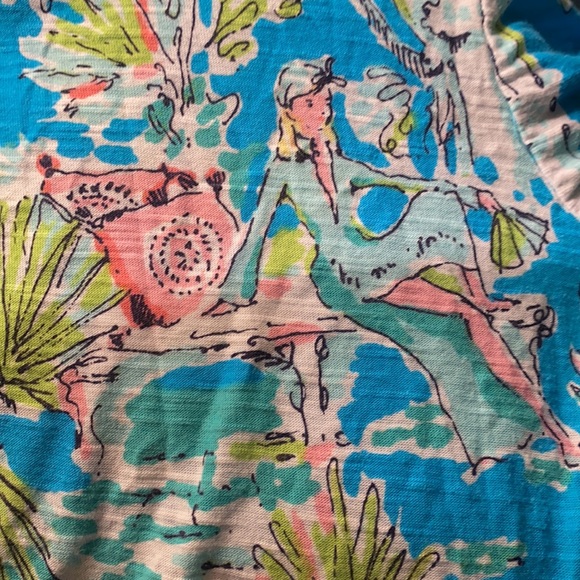 RARE Lilly Pulitzer Jungle Glam Toile Print Tee Top - XS - Picture 14 of 14